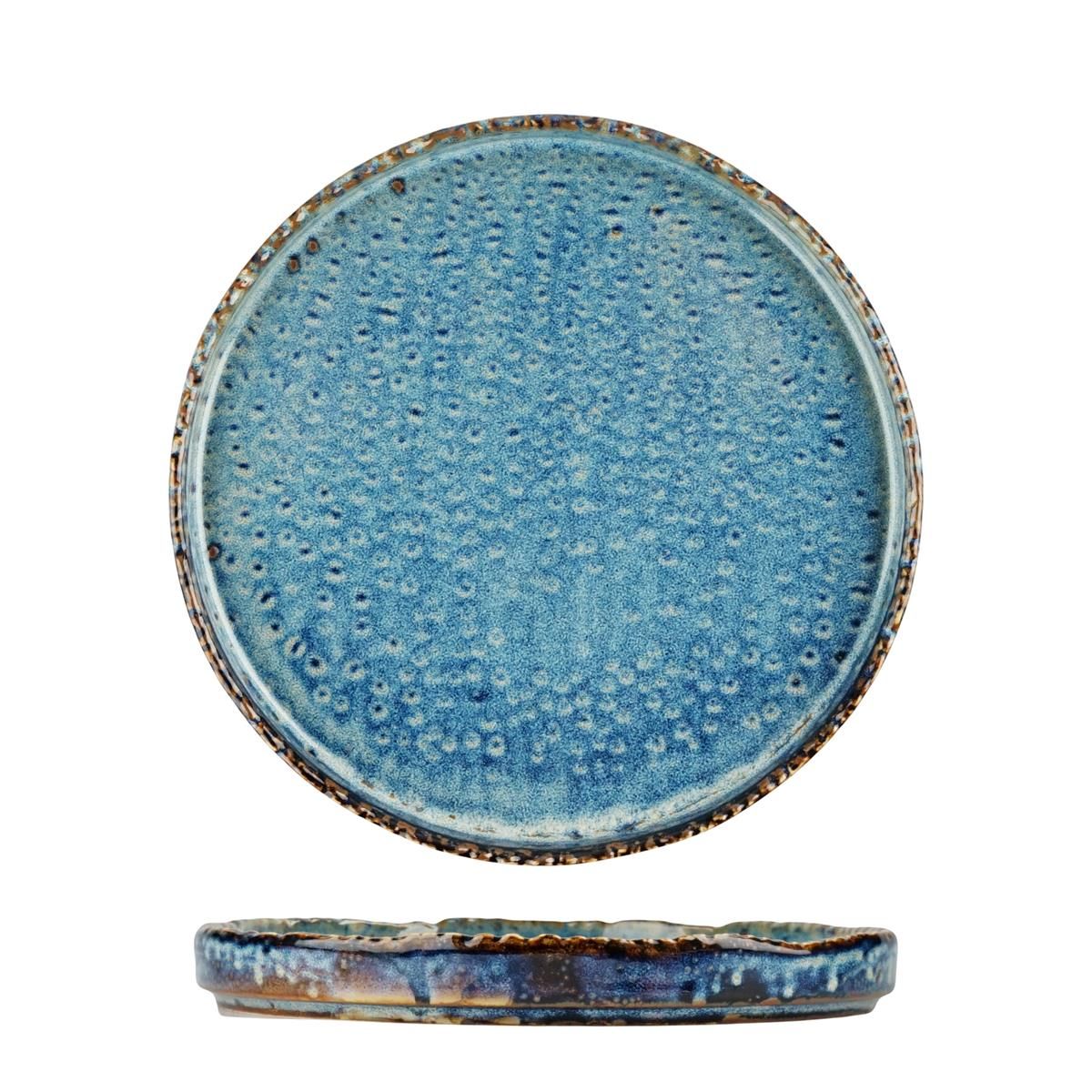 Тарелка с бортом P.L. Aqua Blue d=20,5см, h=2,46см, 500 мл, фарфор