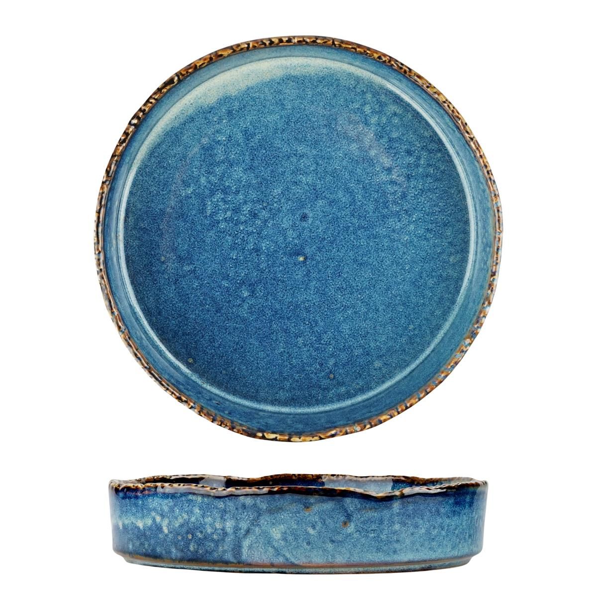Тарелка с бортом P.L. Aqua Blue d=20.8 см, h=4.6 см, 930 мл, фарфор