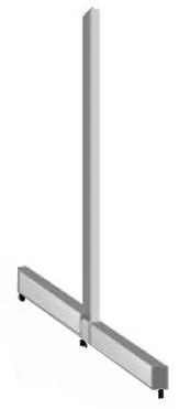 Стойка 80х30 с базой T-образная (H=2100, G=2х470, T-LT 32472100, глян, RAL 7035)