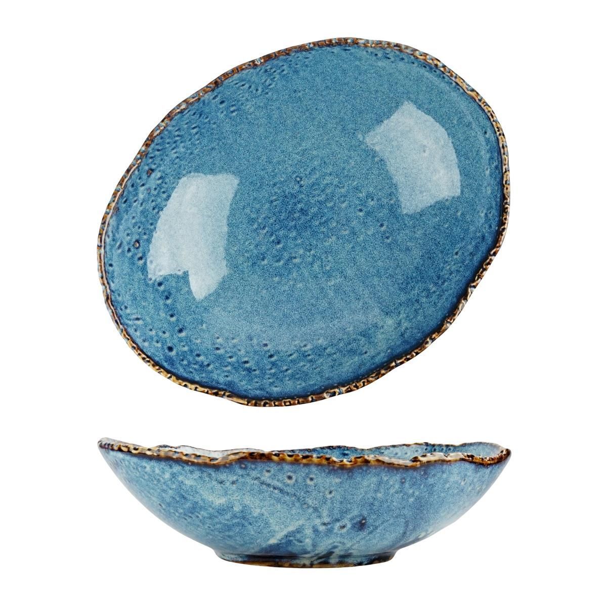 Салатник овальный P.L. Aqua Blue  25,5*20*6,5 см, 1,150 мл, фарфор